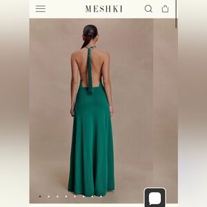 Meshki Meg Halter Tassel Maxi Dress - Emerald Size S
